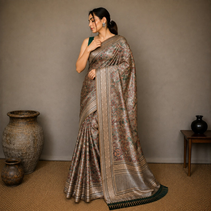 Soft Silk Kalamkari Designer Saree