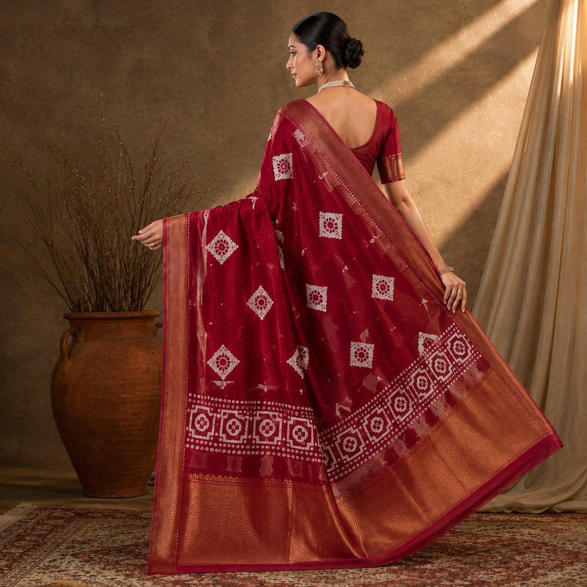 Premium Dola Silk Saree- Red