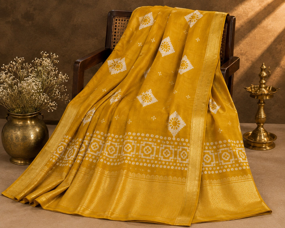 Premium Dola Silk Saree - Yellow
