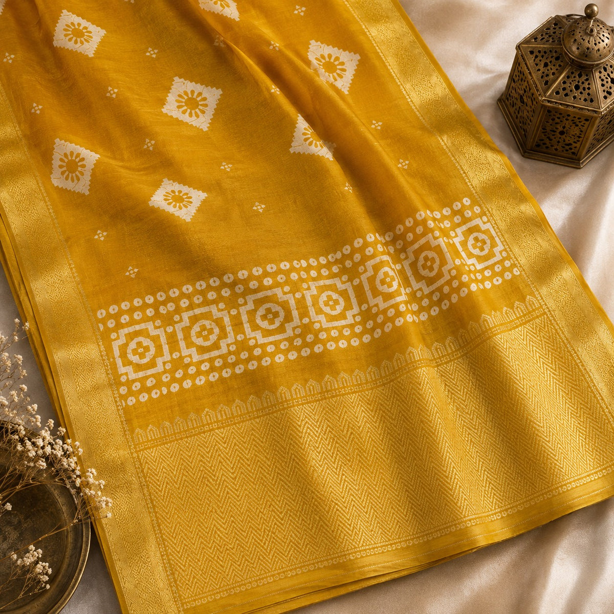 Premium Dola Silk Saree - Yellow