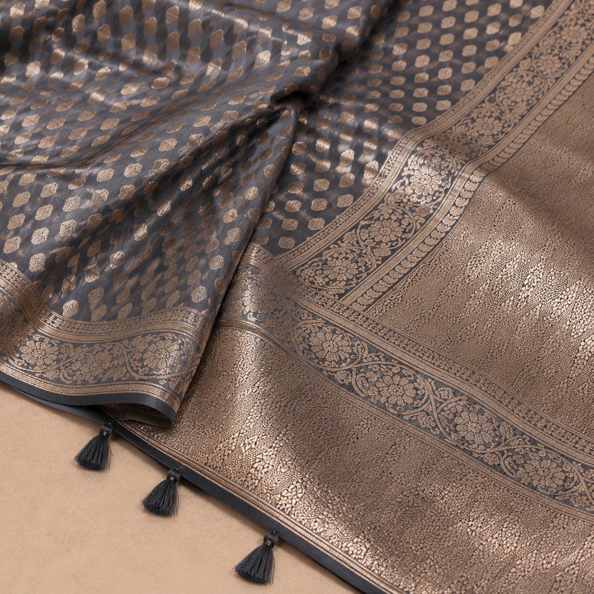 Organza Banarasi Designer Silk Saree - Purple