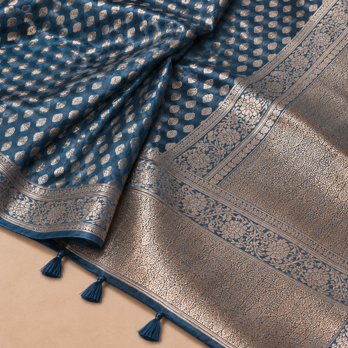 Organza Banarasi Designer Silk Saree-Blue